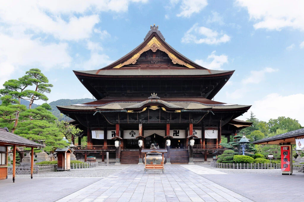 Main tourist attraction in Nagano City, Zenkoji Temple, famous Japan temple, must see in Nagano