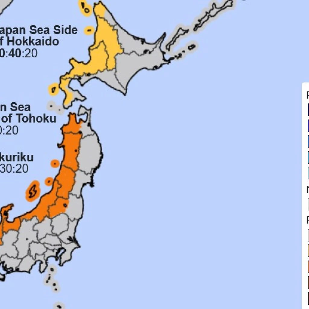 Japan winter season snow probability forecast for 2026-2027